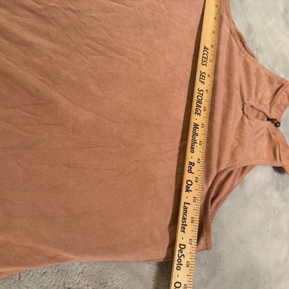 Taylor & Sage Tank Sleeveless Top Sz S Pink microsuede lasercut halter - Picture 8 of 8